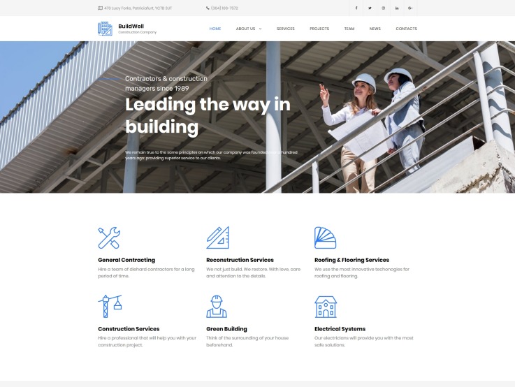 Construction Website Design - BuildWell - main image