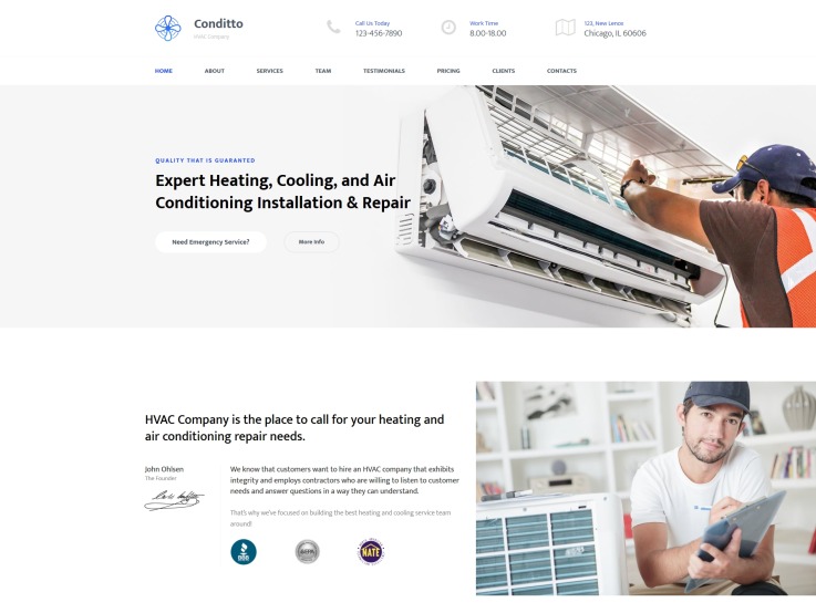 Hvac Website Design - Conditto - main image