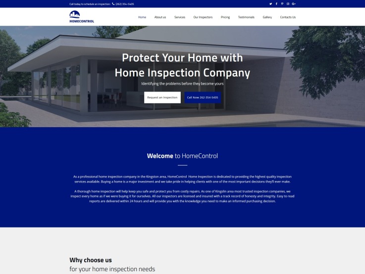 Home Inspector Website Design - HomeControl - main image