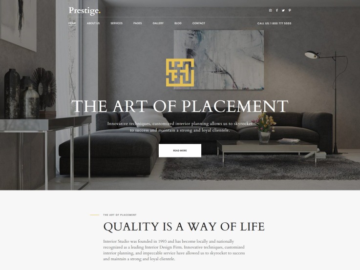 Interior Design Website Design - Prestige - main image