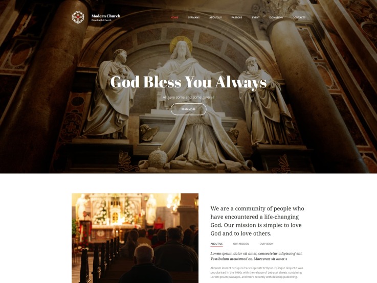 Christian Church Website Design - main image