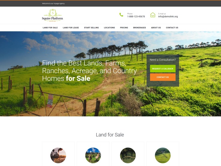 Land Broker Web Design - Squire Platform - main image