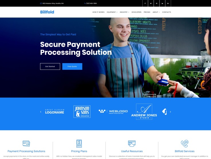 Credit Card Processing Website Design - main image