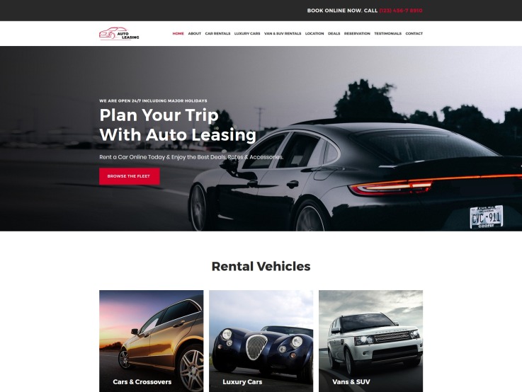Car Rental Website Design - main image