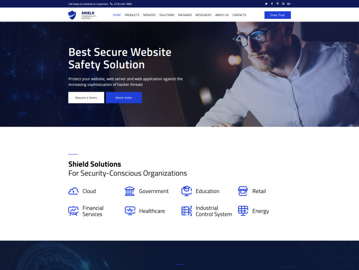 Cyber Security Website Design TemplateMonster