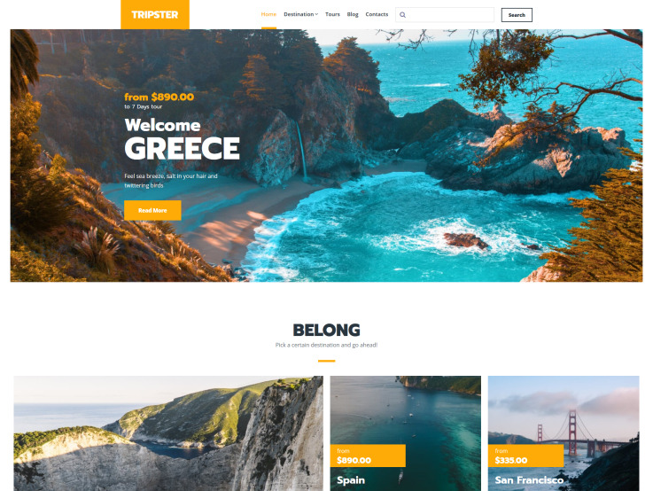 Tuorism Agency Website Design - main image