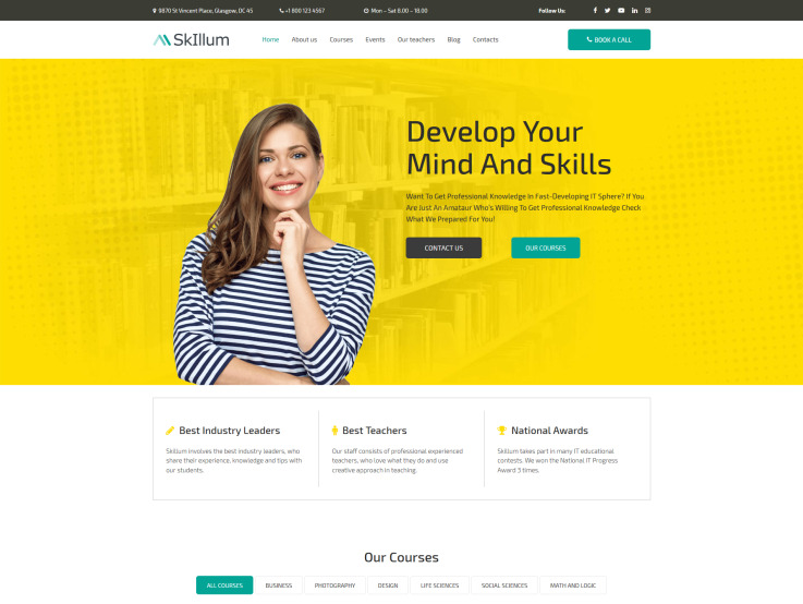 Courses Website Design - main image