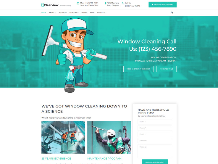Window Cleaning Website Design - main image