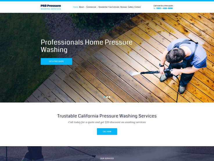 Pressure Washing Website Design - main image