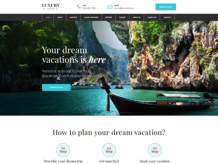 Travel Agent Website Design - main image