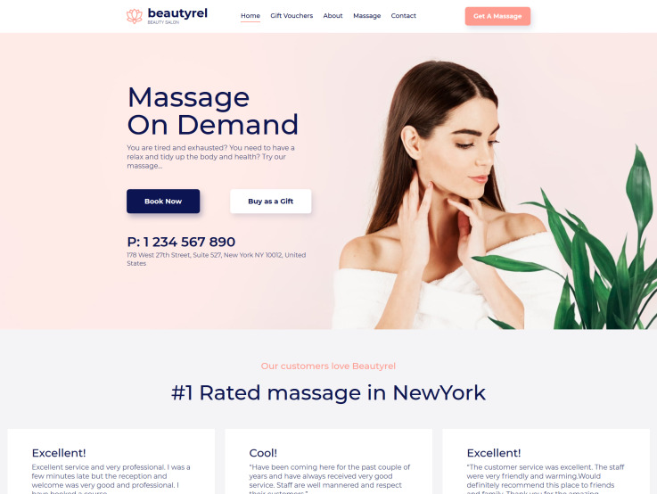 Massage Salon Website Design - main image