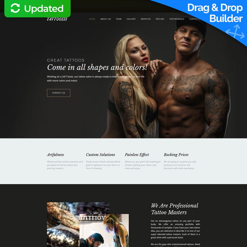 Tattoo | Tattoo website, Website design inspiration layout, Restaurant website  design inspiration