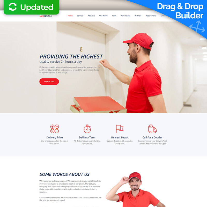 Delivery Services Website Template For Parcel Companies Motocms
