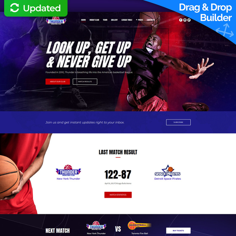Basketball League Website Template For Team Club Motocms