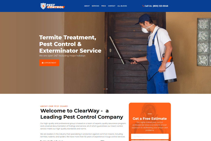 Pest Control Landing Page Template - MotoCMS
