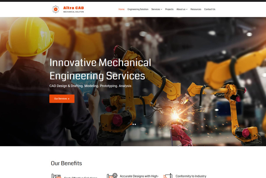 Mechanical Engineering Website Template MotoCMS