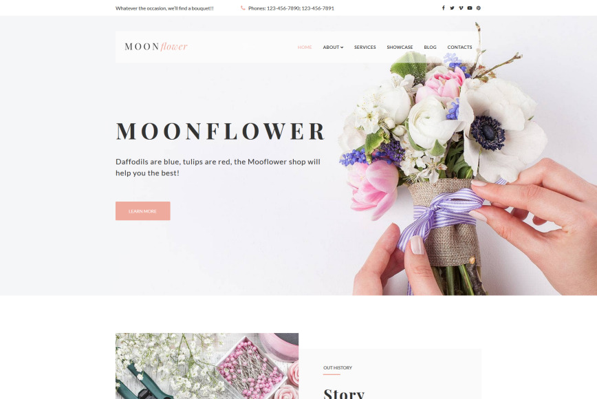 Flowers Website Design Motocms