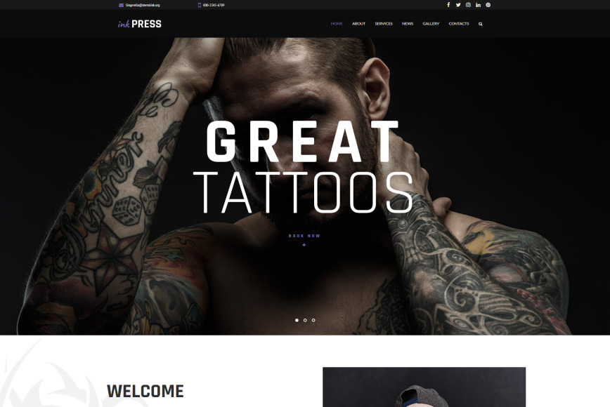 Tattoo Artist Website Design - MotoCMS
