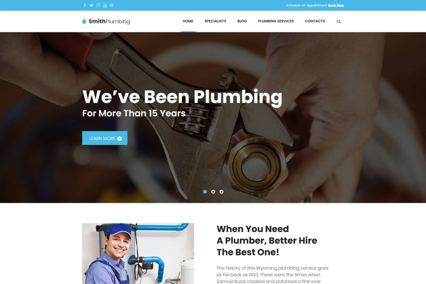 Plumbing Company Website Template - MotoCMS