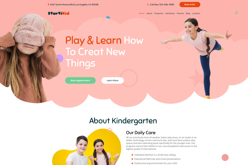 Best Kindergarten site Design MotoCMS
