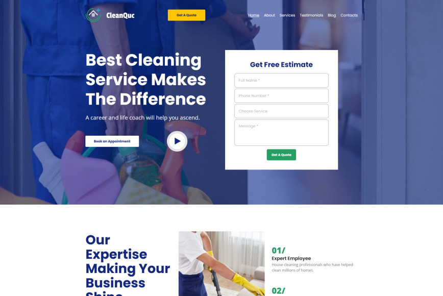 House Cleaning Website Design for Cleaning Companies MotoCMS