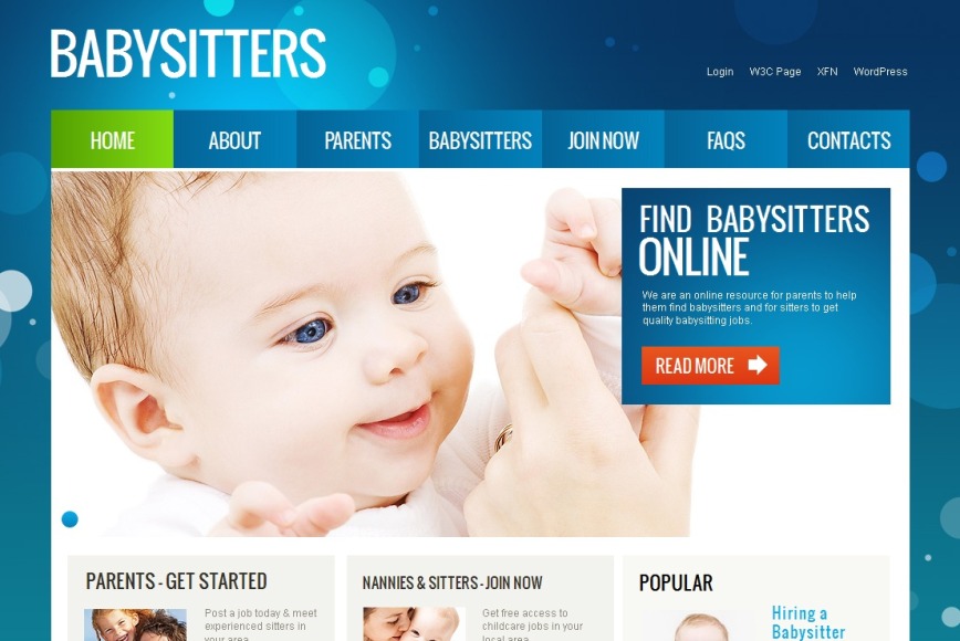 Childcare Website Template with Blue Design MotoCMS