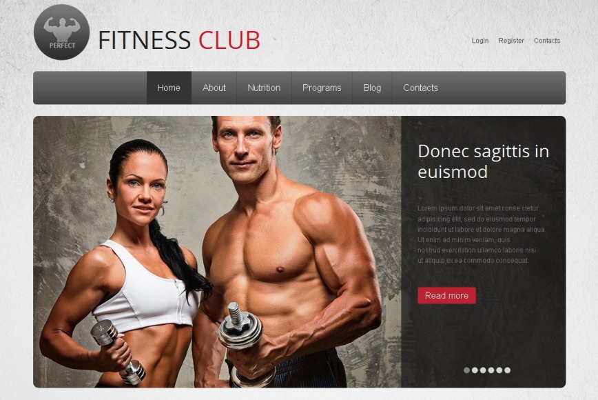 Fitness Club Website Template Designed In Gray Tones - image