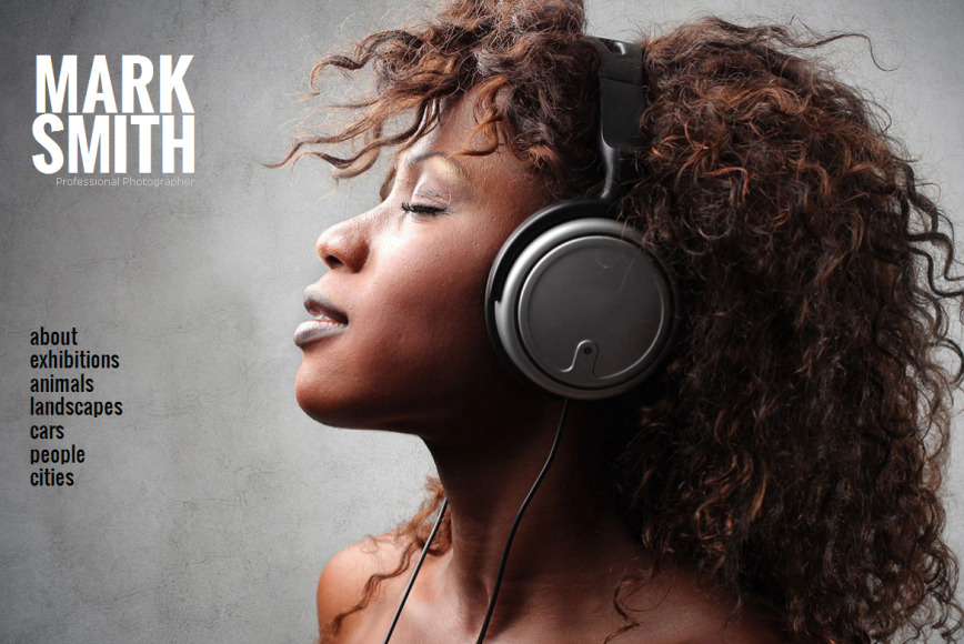 Photographer Website Template with Background Image Gallery - image