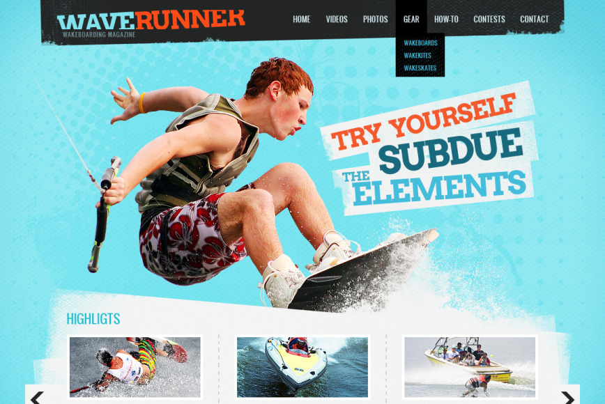 Surfing Web Template for Wakeboarding Sportsmen - image