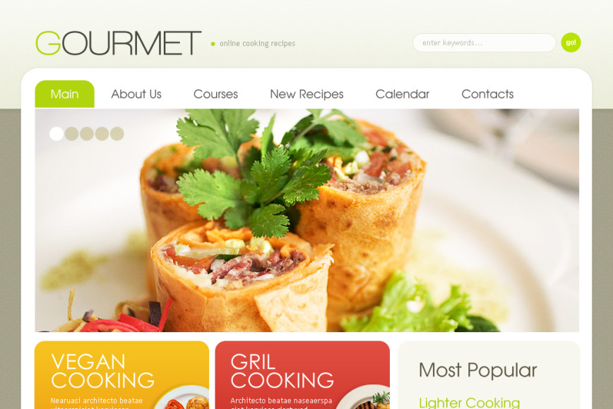 Cooking Recipes site Template with jQuery Gallery MotoCMS