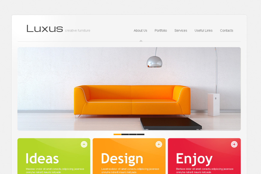 Interior Design Website Template With Colorful Bricks MotoCMS