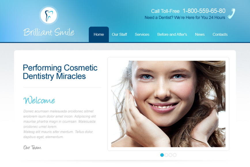 Medical Website Template for Dentists and Med Clinics - image