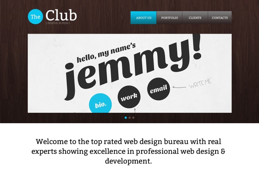 White Template with Wooden Background for Web Designers - image