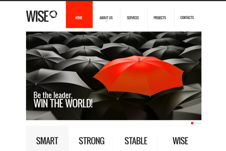 Clean Business Template with Oversized Menu Buttons and Hover Effect - image