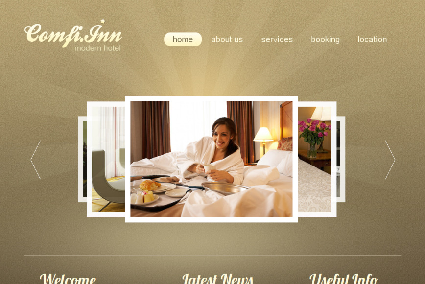 Light Brown Website Template for Hotels - image