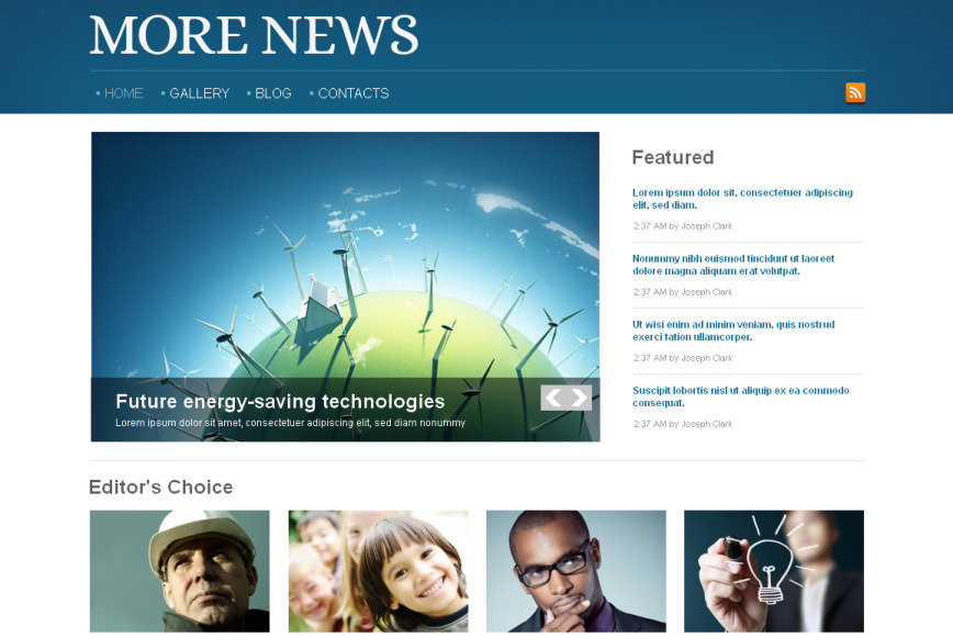 News Portal Website Template with a jQuery Slider - image