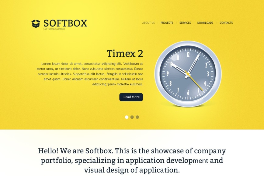 Clean Business Website Template in White and Yellow Colors - image