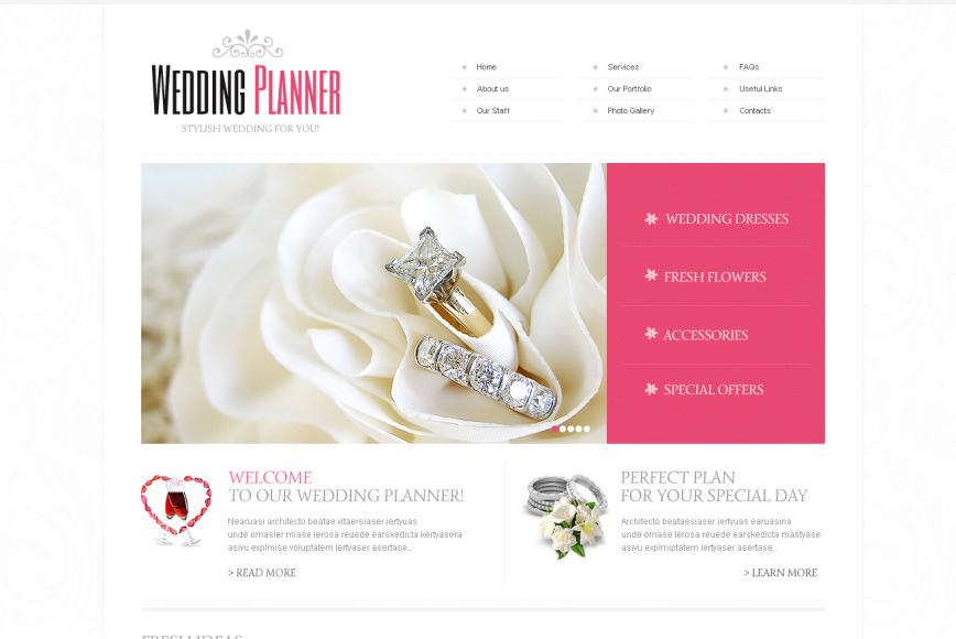 Wedding Planner Website Template with Gentle Colors and White Space - image