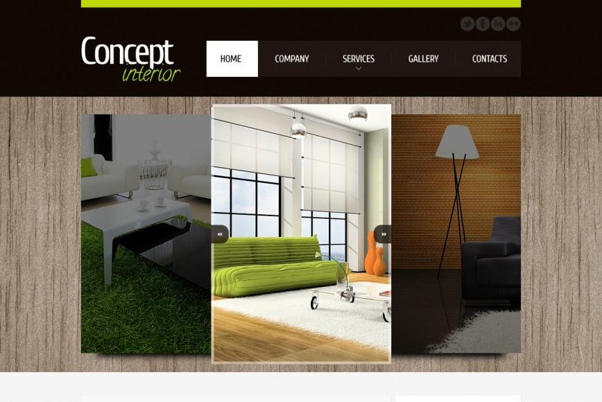 Interior Design Website Template with a Carousel Photo Gallery - MotoCMS