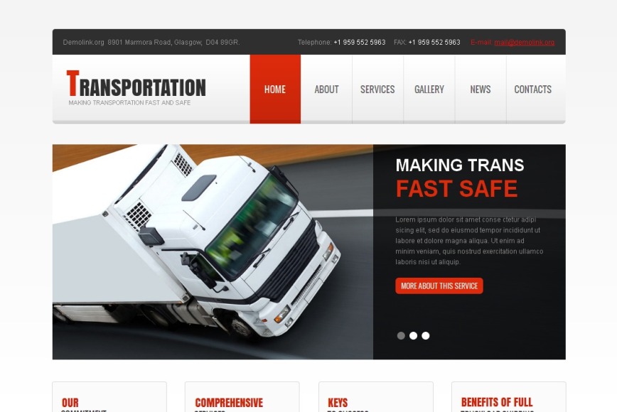 Transportation and Logistics Website Template - image