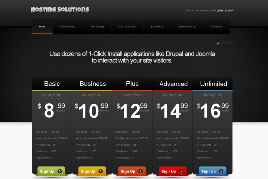 Black and White Website Template for Hosting Providers - image