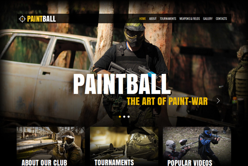 Dark Paintball Website Template - image
