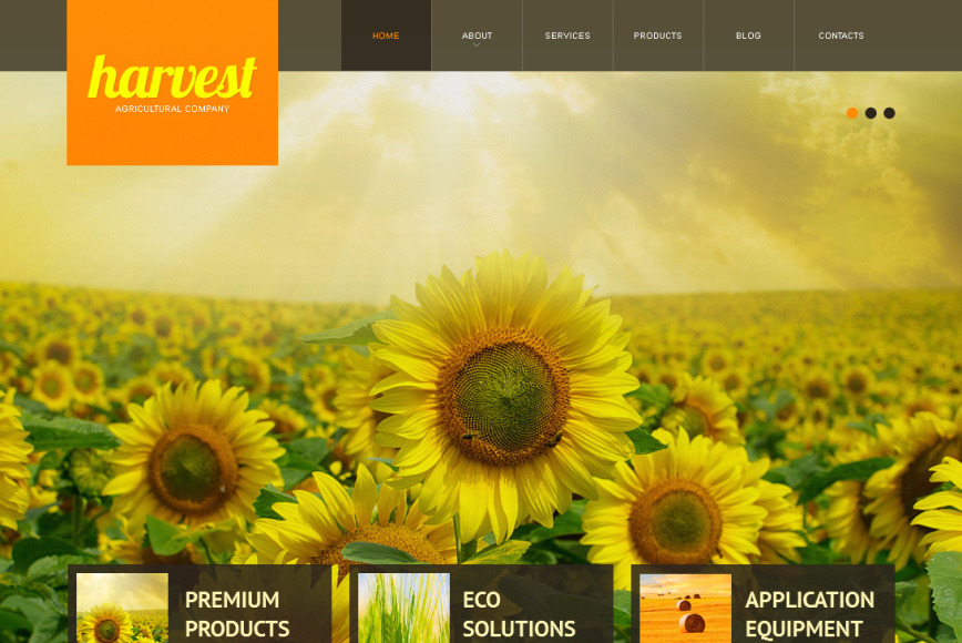 Agriculture Website Template with a Full-Screen Background Slideshow