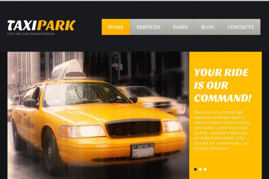 Black Website Template for Taxi Services - image