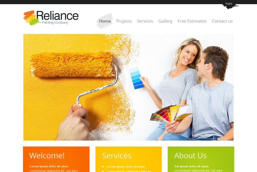 Painting Company Website Template Created in Metro Style MotoCMS