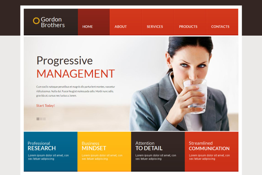 Management And Consulting Website Template with an Image Slider MotoCMS