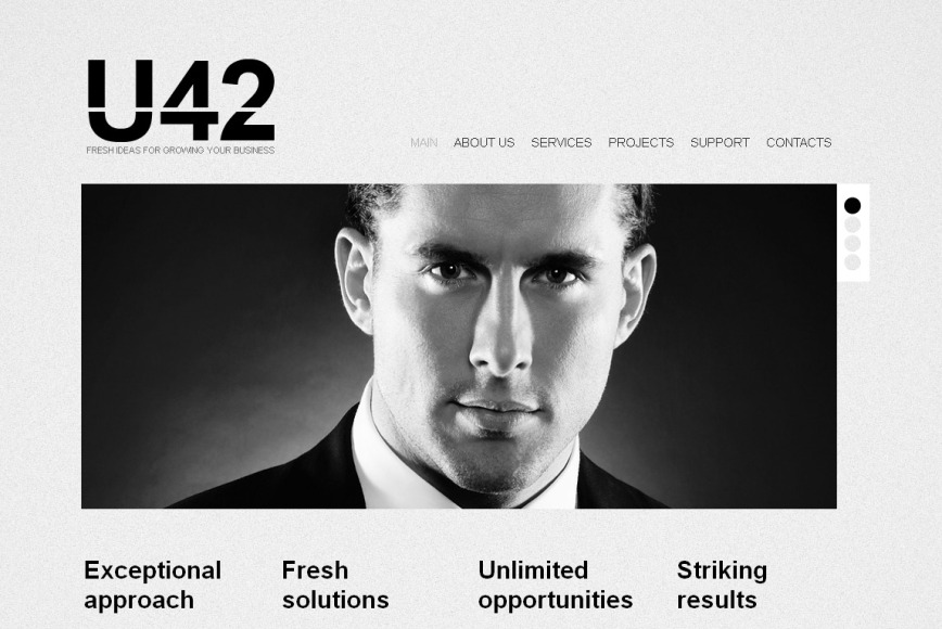 Newspaper Style Business Website Template in Black and White - image