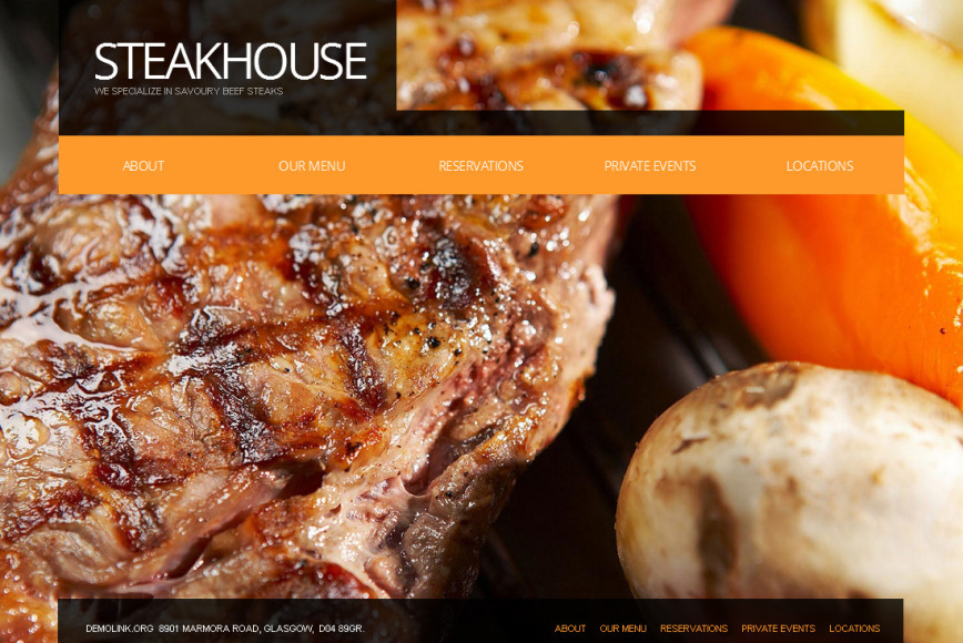 Cafe and Restaurant Website Template with a Big Photo as a Background - image