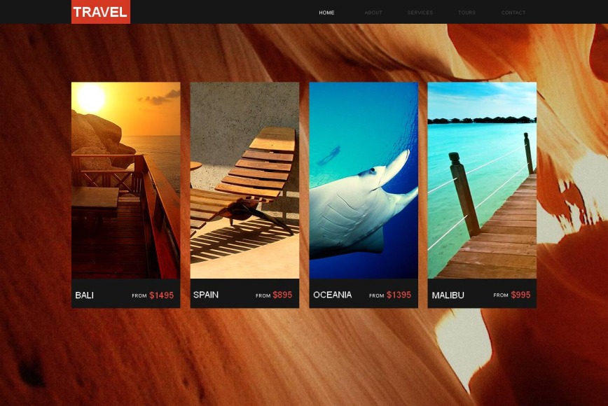 Travel Website Template with Background Photo - image