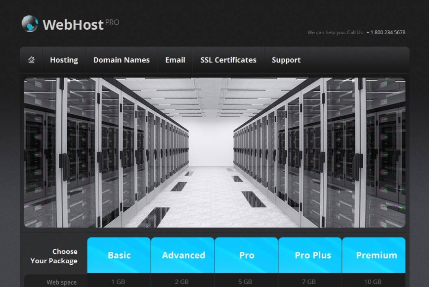 Black Website Template for Web Hosting Provider - image